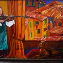 A Little Violinist and Italian Roofs by Elena Roush